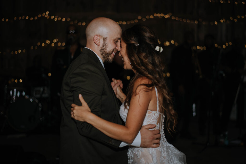 Bride & Groom dancing at reception