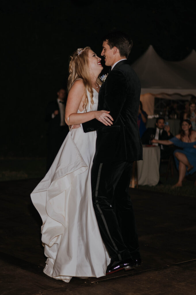 Bride & groom dancing at reception