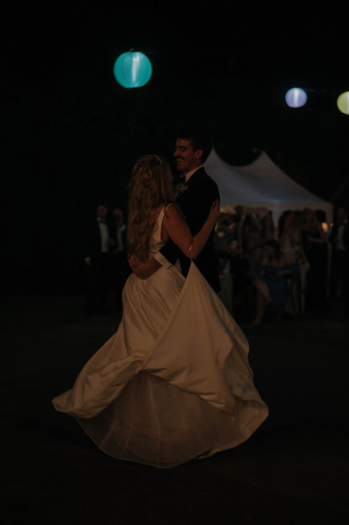 Bride & groom dancing at wedding