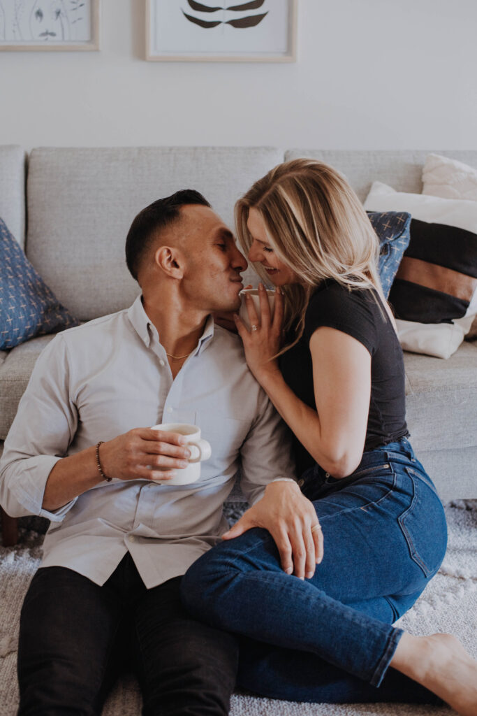 Couple drinking coffee