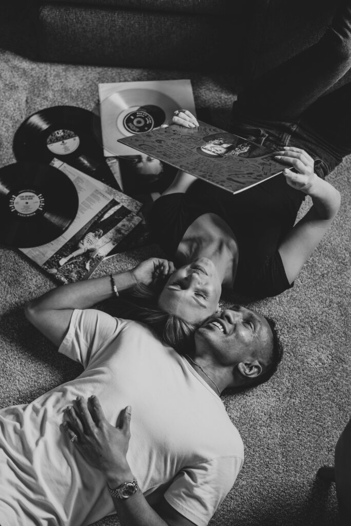 Couple looking at vinyl