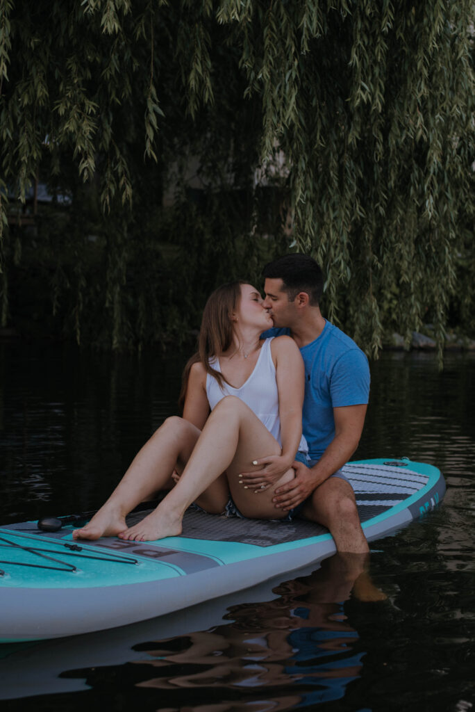 Couple on paddle board