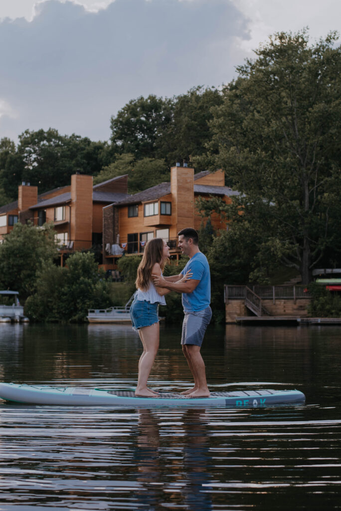 Couple on paddle board