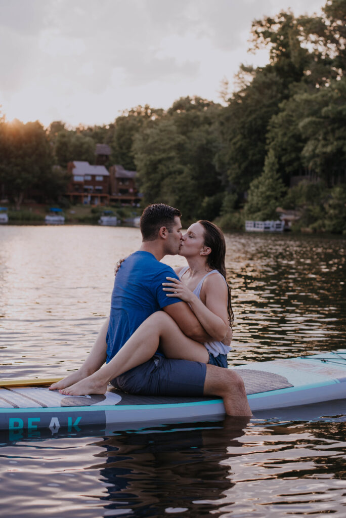 Couple on paddle board