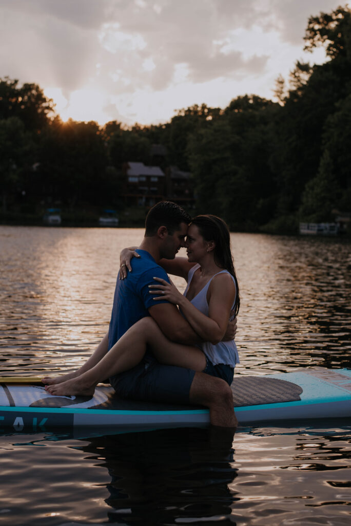 Couple on paddle board