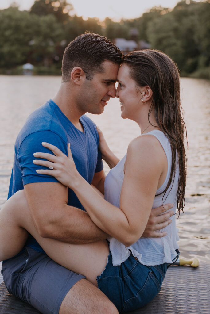 Couple on paddle board