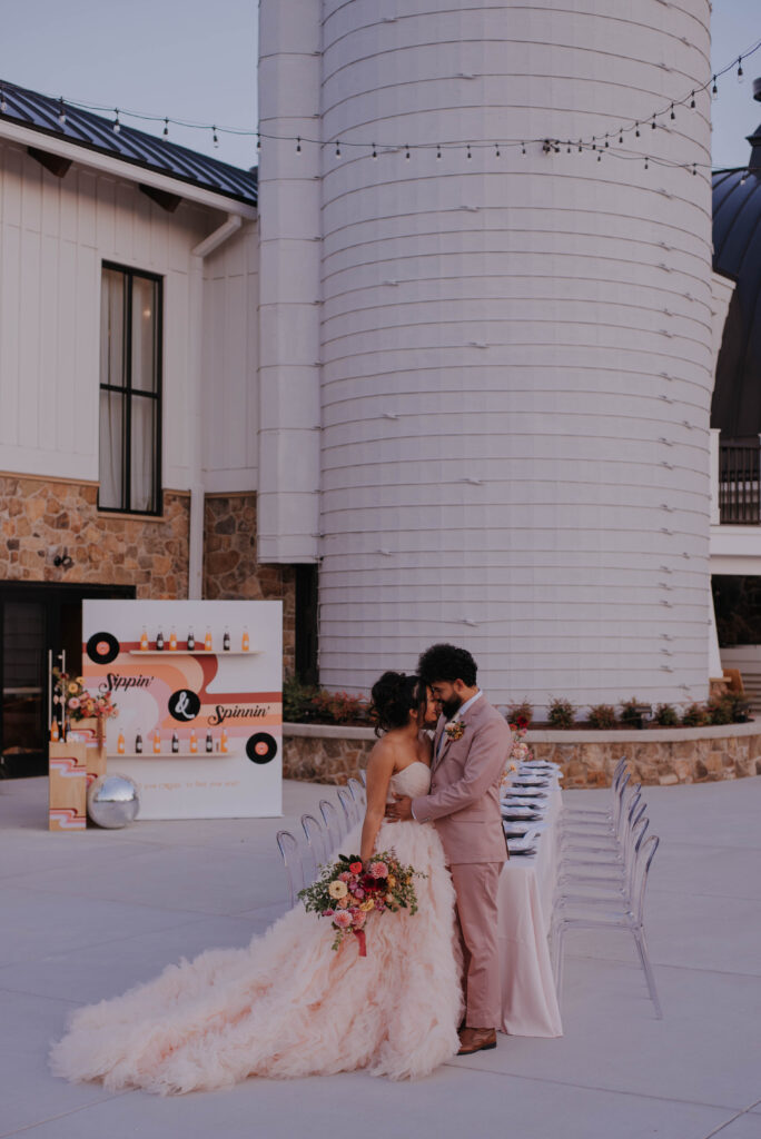 wedding reception outside at the Barn at Brambleton