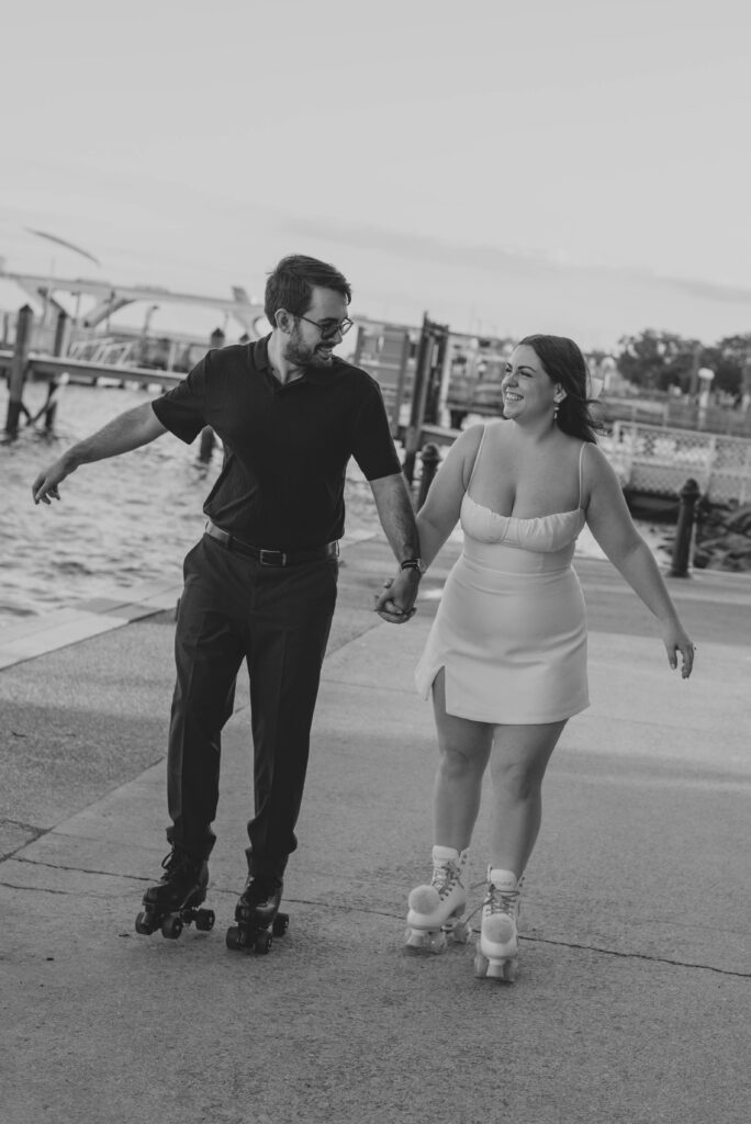 Couple by waterfront in Alexandria VA