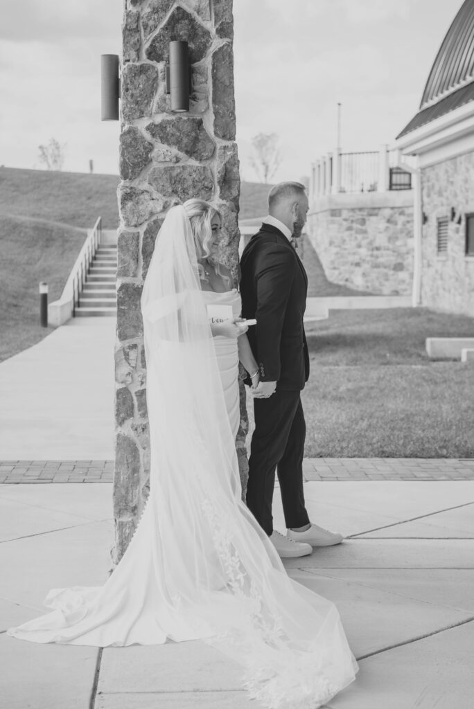 bride and groom spending intentional time together on their wedding day